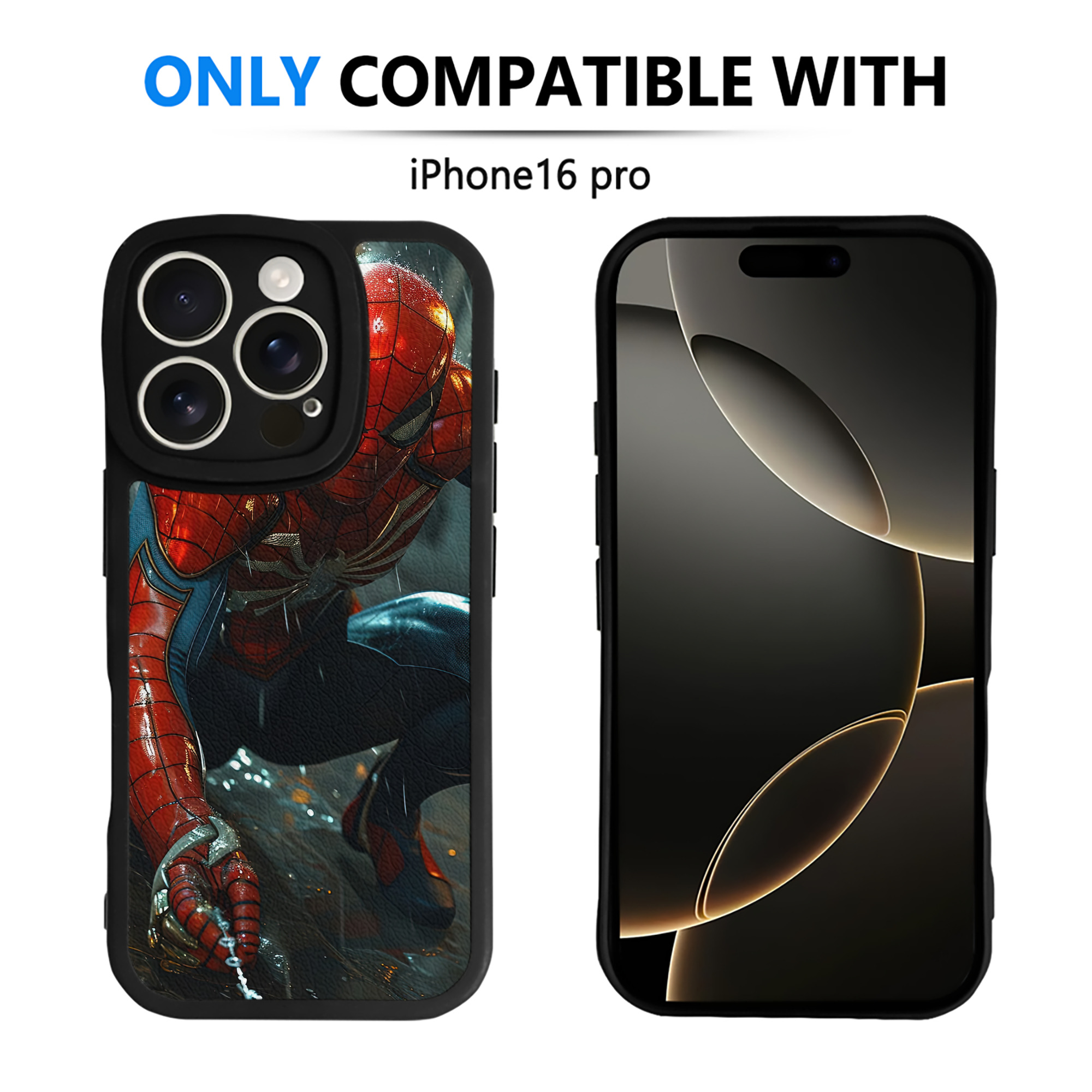 Spider Man スパイダーマン 【iPhone 16シリーズ対応】シリコンスマホケース（レザー調） 材質：シリコン